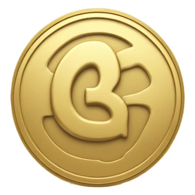 Gold coin depicting the letter iQ sticker