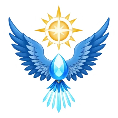 small wings emblem holy light blue sticker