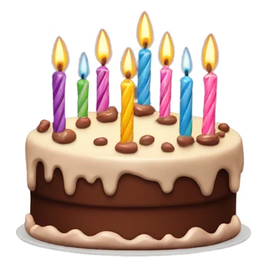 Chocolate birthday cake with candles sticker