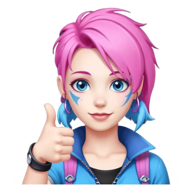 jinx from arcane giving a thumbs up sticker
