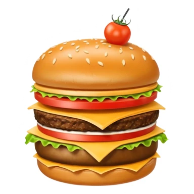 Crea una escena que contenga el mega combo: una hamburguesa, un frappé y papas fritas sticker
