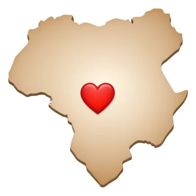 Ethiopian map with a heart overlay sticker