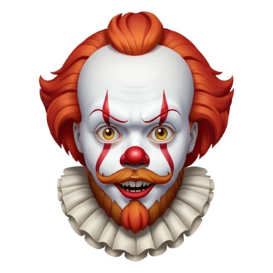 Pennywise clown with a beard without a moustache sticker