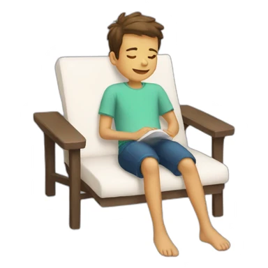 A boy filling relax sticker