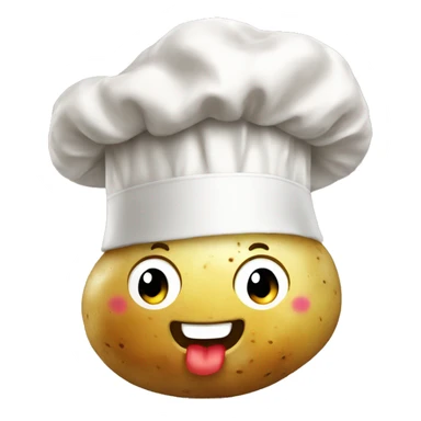 Potato with happy face and big chef hat sticker