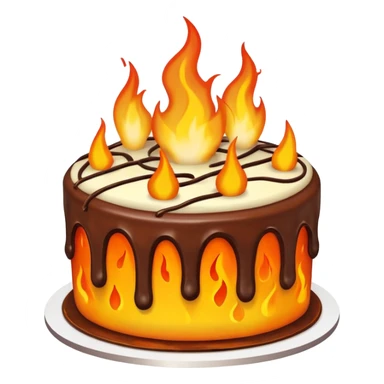 CAKE on fire sticker