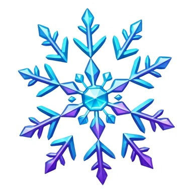 cyan and purple snowflake glitter sticker
