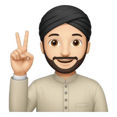 happy muslim man positive sign finger sticker