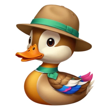 duck wearing a hat sticker