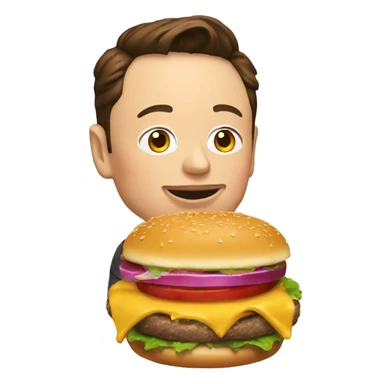 Elon musk eating burger sticker
