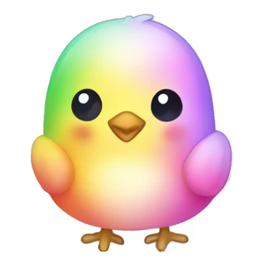 Kawaii rainbow pastel chick in farm snow globe  sticker