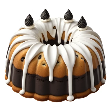 Cookies & cream Bundt cake with only white frosting stripes  sticker