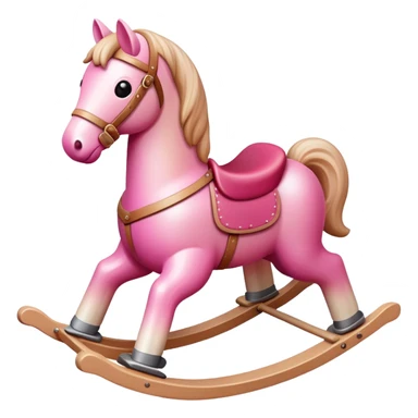 Rocking horse toy with gradient from pink to beige sticker