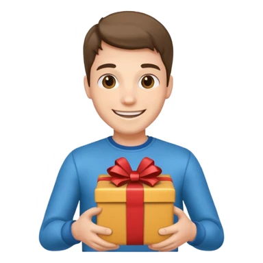 man with a gift in his hands sticker