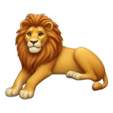 Un lion roux sur un rocher sticker