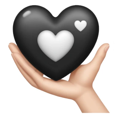  black and white heart in hand sticker
