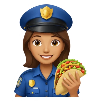 woman police holding taco sticker