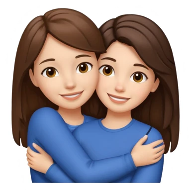 ￼ a girl with brunette hair hugging her best friend with a brunette hair too ￼￼ sticker