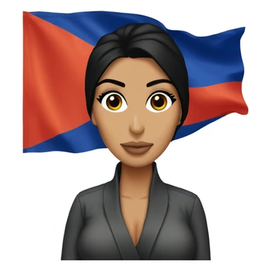 Kim Kardashian with Armenian flag sticker