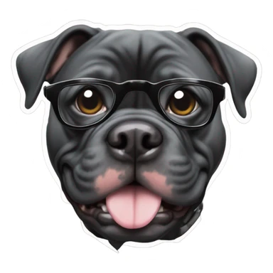99% Black American Bully with tinted glasses sticker