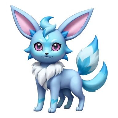 Futuristic Fluffy Glaceon-Espeon-Sylveon-Umbreon-hybrid, full bod sticker