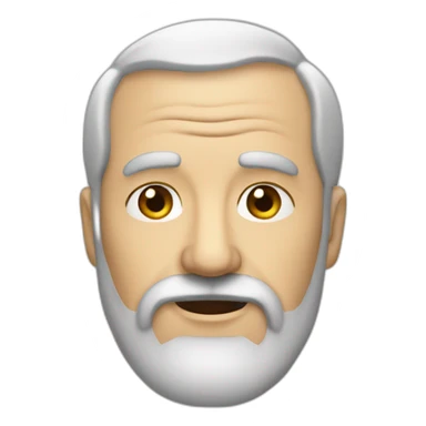 old balding man with black curly beard sticker