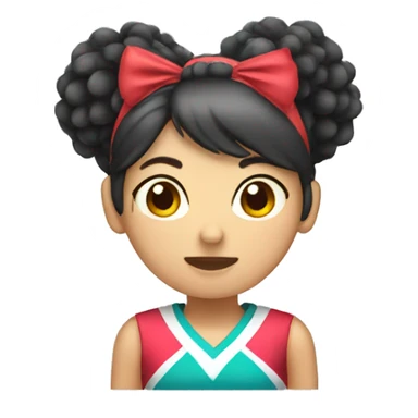 asian girl with cheerleading pom pom  sticker