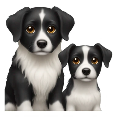 small black dog and small white dog with light brown spots sticker
