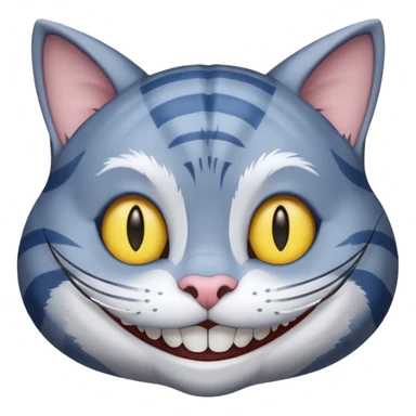 Chat de cheshire gris a rayure bleu sticker