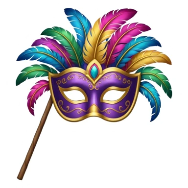 carnival mask with a stick handle sticker