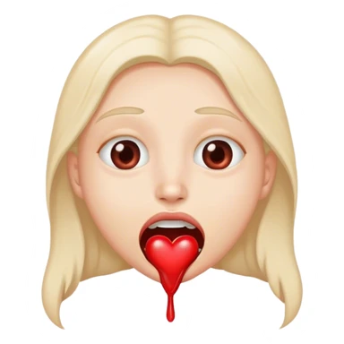 Heart eyes with drooling mouth  sticker