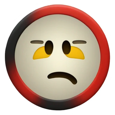 a black and red rectangle with a medium-sized yellow circle in the middle sticker