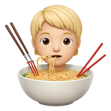 single bowl of noodles for one person eating sticker