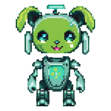 cute GIR robot from Invader Zim in green dog costume sticker