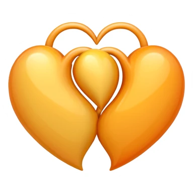 twi hearts in pastel organge and yellow sticker