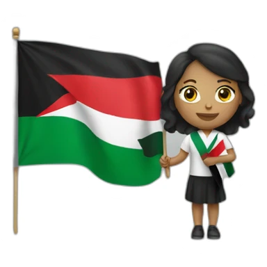 white women holding palestine flag sticker