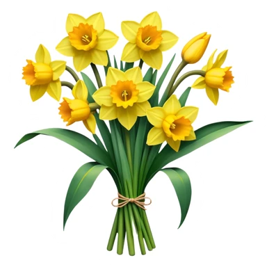 big bouquet Daffodil, stem, leaf sticker