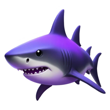 black shark with purple aura sticker