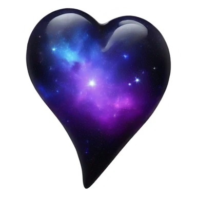 Black Galaxy heart that is blue and purple  sticker