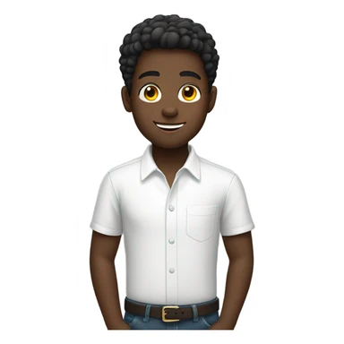 smiling black boy in white shirt sticker