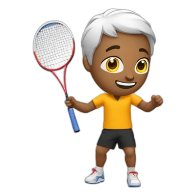 Jenue homme brun jouant du badminton sticker