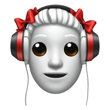 headphones with red bows sticker