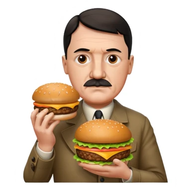 adolf hitler holding a big mac sticker