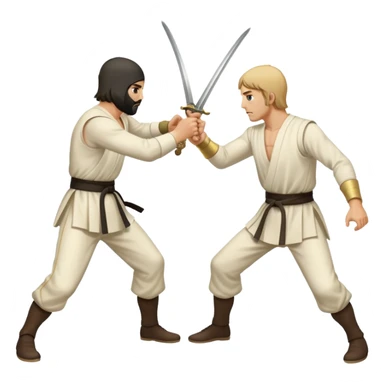 two men fighting a duel with epees sticker
