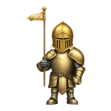 Gold armoured knight holding banner sticker