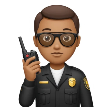 school security, sun glasses, holding walkie-talkie sticker