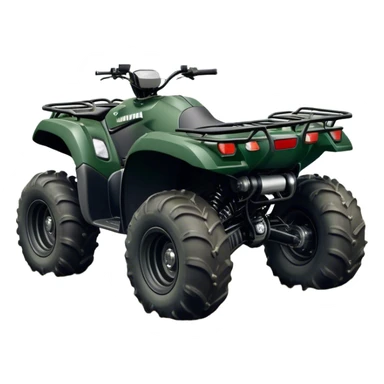 Yamaha Grizzly 700 (2019) – Cinematic-realistic Yamaha Grizzly 700 ATV, its dark green frame tearing through muddy trails. no rider sticker