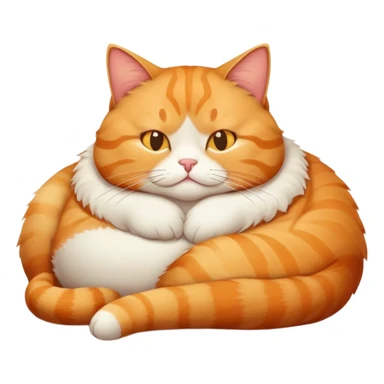 Fat lazy cat lounging sticker