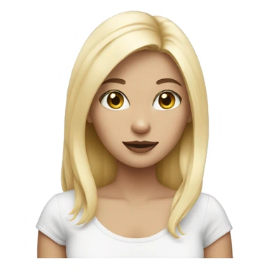 blonde girl black and white cat sticker