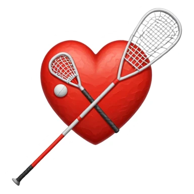 Heart with lacrosse stick inside sticker